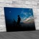 Staring At Moon At Night Canvas Print Large Picture Wall Art