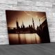 Houses Of Parliament In London At Dusk Canvas Print Large Picture Wall Art