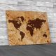 Old World Map On Parchment Paper Canvas Print Large Picture Wall Art