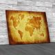 World Map In Vintage Pattern Canvas Print Large Picture Wall Art