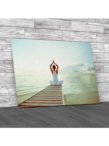 Yoga By The Sea Canvas Print Large Picture Wall Art